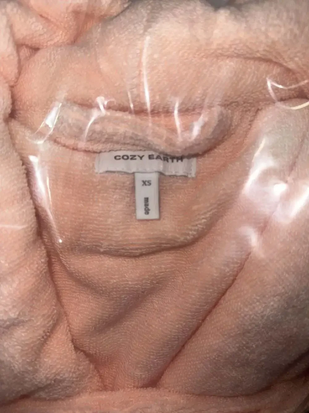 Cozy Earth Women's Plush Bathrobe Peach Size XS